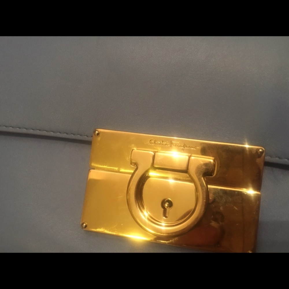 Salvatore Ferragamo blue afef clutch - Picture 8 of 8